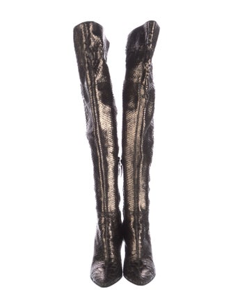 Casadei Snakeskin Animal Print Boots