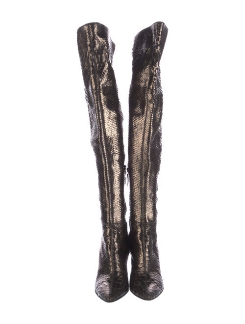 Casadei Snakeskin Animal Print Boots