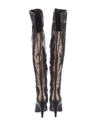 Casadei Snakeskin Animal Print Boots