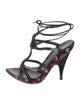 Casadei Patent Leather Printed T-Strap Sandals