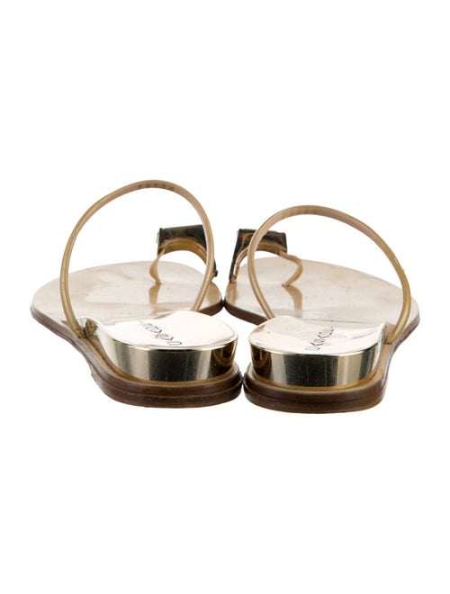 Casadei Patent Leather Crystal Embellishments Slides