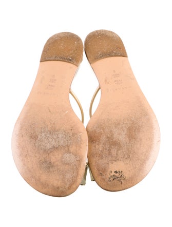 Casadei Patent Leather Crystal Embellishments Slides