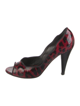 Casadei Patent Leather Printed D'Orsay Pumps