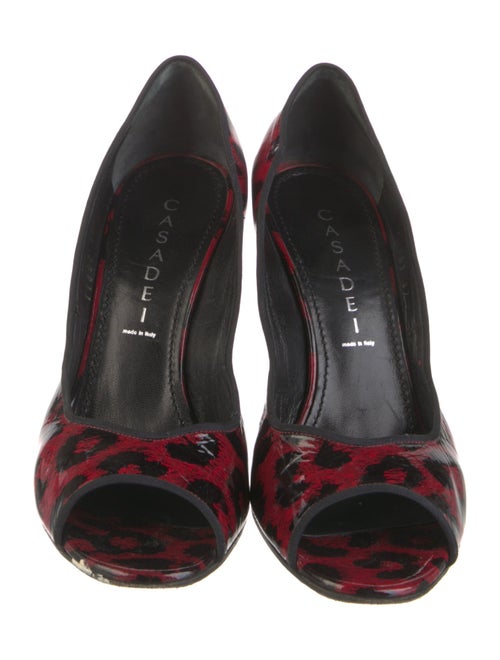Casadei Patent Leather Printed D'Orsay Pumps