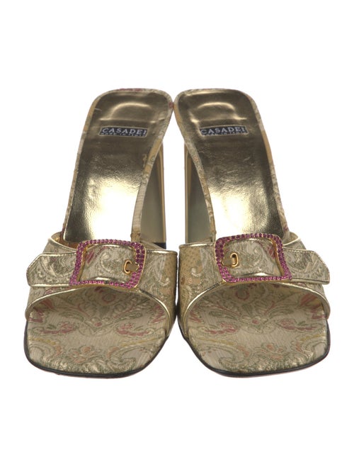 Casadei Printed Crystal Embellishments Slides
