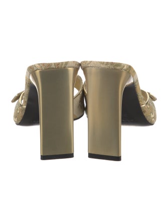 Casadei Printed Crystal Embellishments Slides