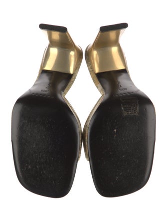 Casadei Printed Crystal Embellishments Slides