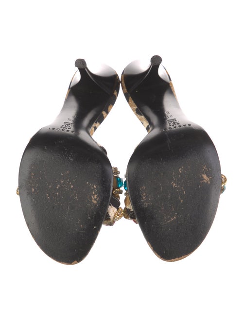 Casadei Animal Print Crystal Embellishments Slides