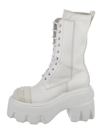 Casadei Leather Combat Boots