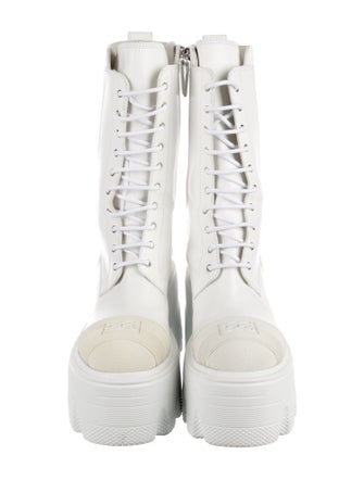 Casadei Leather Combat Boots