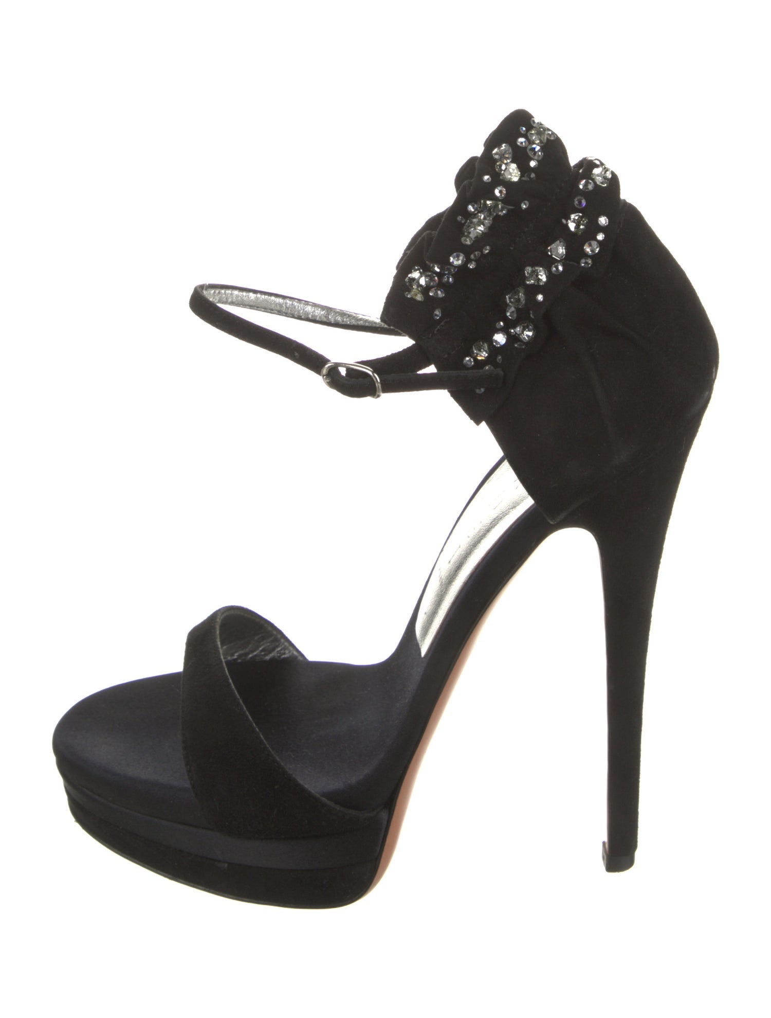 Casadei Suede Crystal Embellishments Sandals