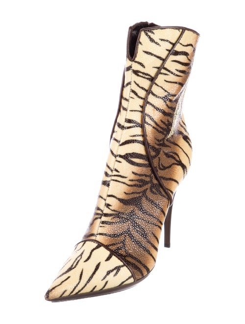 Casadei Leather Animal Print Boots