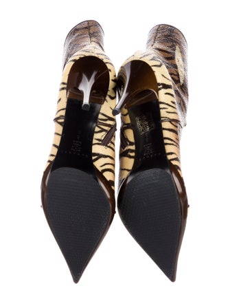 Casadei Leather Animal Print Boots