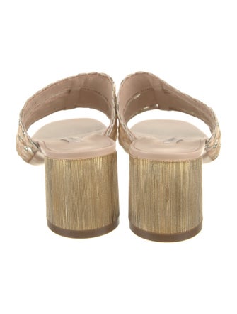 Casadei Raffia Leather Trim Embellishment Gladiator Sandals