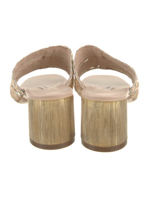 Casadei Raffia Leather Trim Embellishment Gladiator Sandals