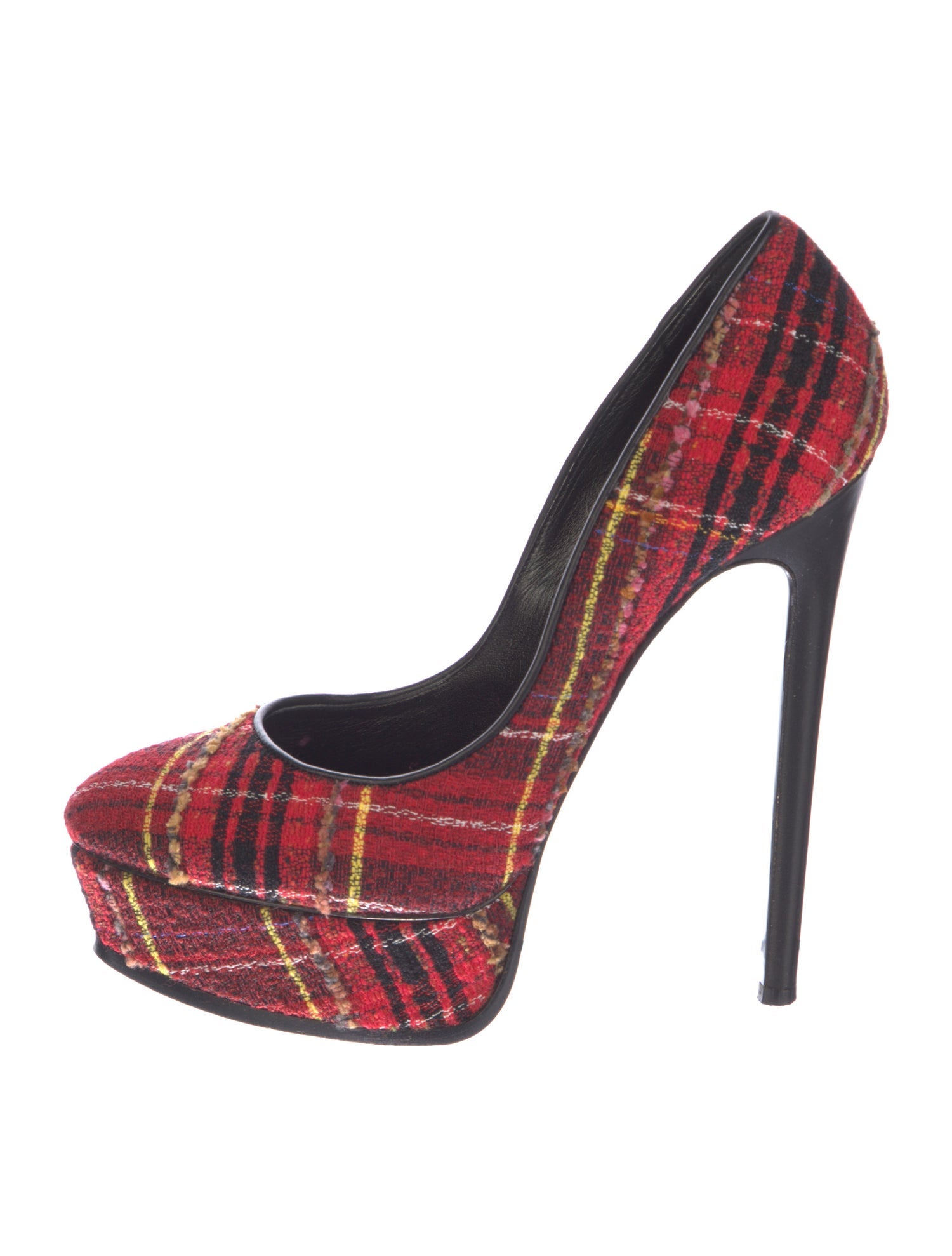 Casadei Plaid Print Pumps