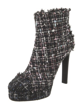 Casadei Tweed Tweed Pattern Boots