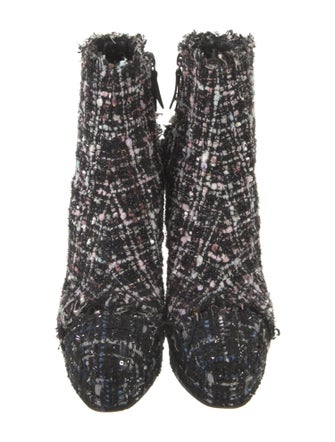 Casadei Tweed Tweed Pattern Boots