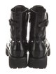 Casadei Leather Chain-Link Accents Combat Boots