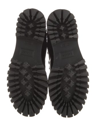 Casadei Leather Chain-Link Accents Combat Boots