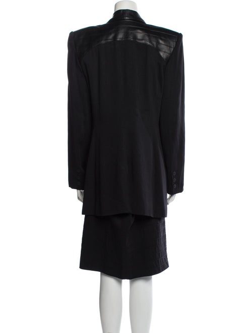 Casadei Wool Leather Trim Embellishment Skirt Set