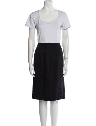 Casadei Wool Leather Trim Embellishment Skirt Set