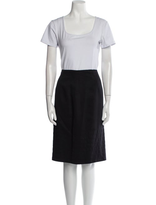 Casadei Wool Leather Trim Embellishment Skirt Set