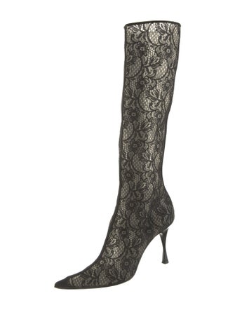 Casadei Lace Lace Pattern Boots
