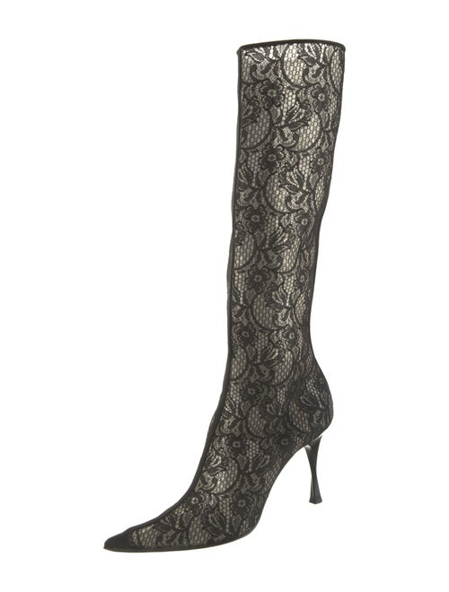 Casadei Lace Lace Pattern Boots