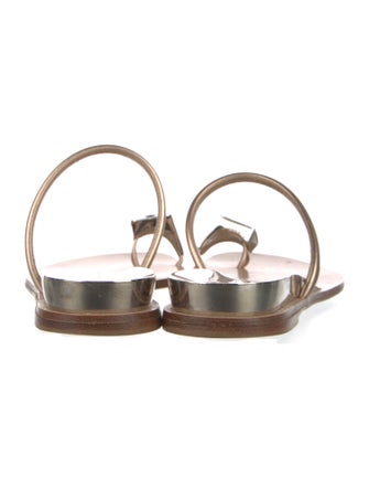 Casadei Leather Crystal Embellishments Slides