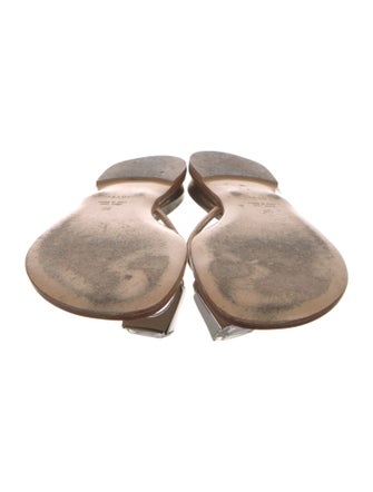 Casadei Leather Crystal Embellishments Slides