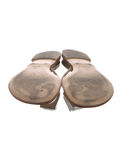 Casadei Leather Crystal Embellishments Slides