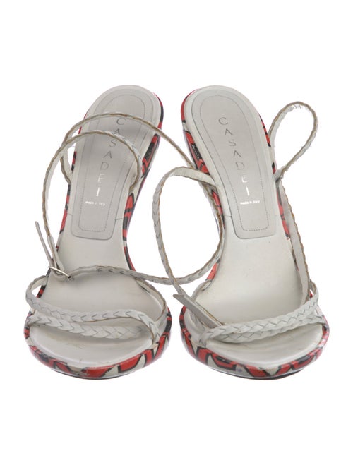 Casadei Leather Printed Sandals