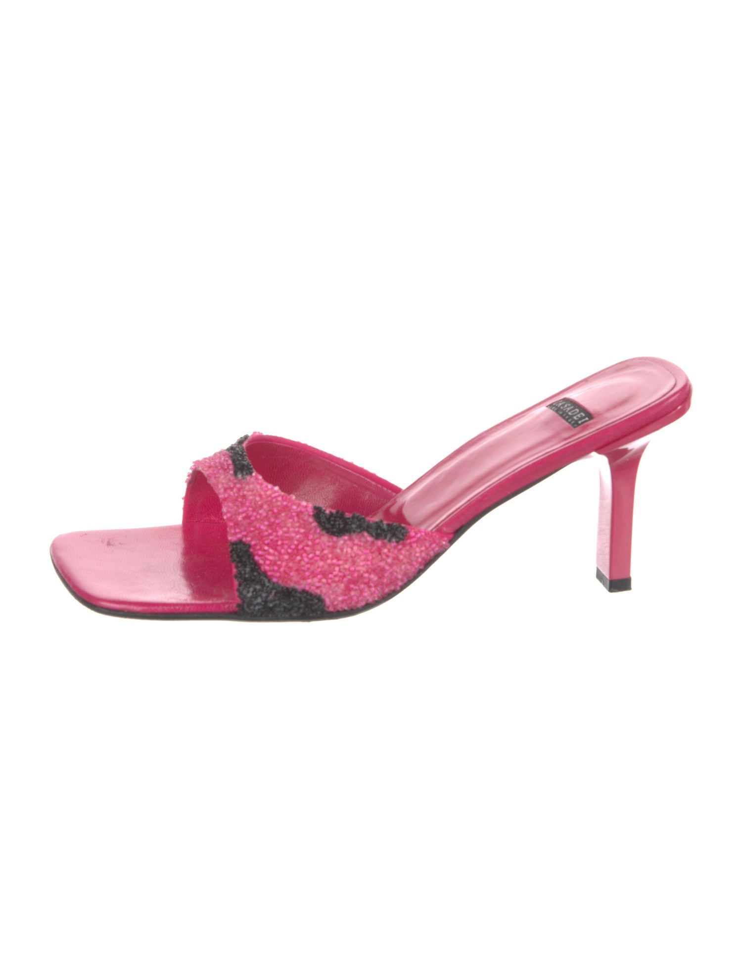 Casadei Leather Animal Print Slides