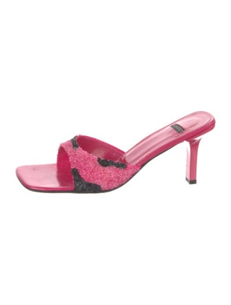 Casadei Leather Animal Print Slides