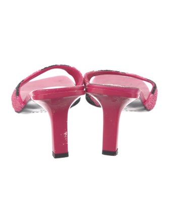 Casadei Leather Animal Print Slides