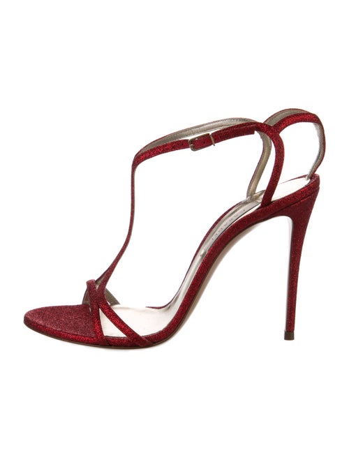 Casadei Glitter Glitter Accents T-Strap Sandals
