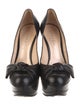 Casadei Leather Bow Accents Pumps