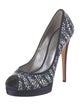 Casadei Satin Crystal Embellishments Pumps
