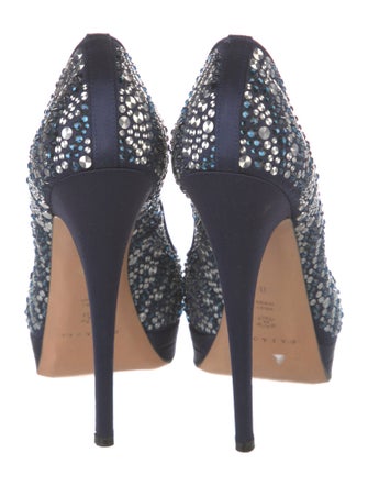 Casadei Satin Crystal Embellishments Pumps