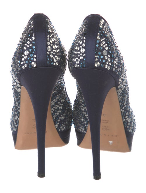 Casadei Satin Crystal Embellishments Pumps