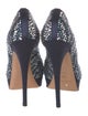 Casadei Satin Crystal Embellishments Pumps