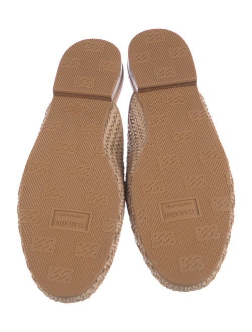 Casadei Raffia Leather Trim Embellishment Mules