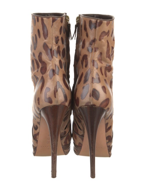 Casadei Leather Animal Print Boots