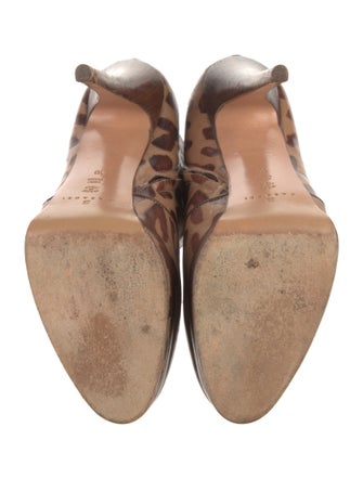 Casadei Leather Animal Print Boots