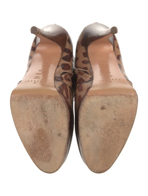 Casadei Leather Animal Print Boots