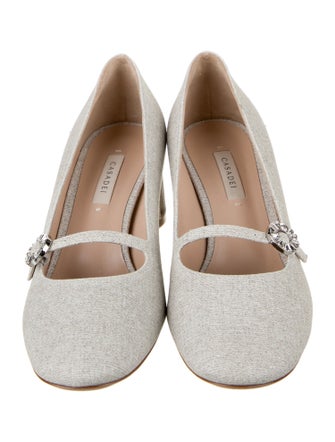 Casadei Canvas Crystal Embellishments Pumps