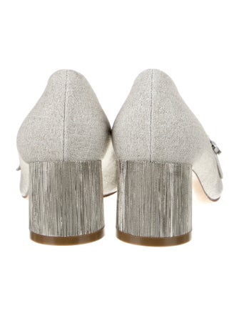Casadei Canvas Crystal Embellishments Pumps