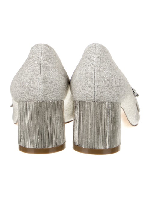 Casadei Canvas Crystal Embellishments Pumps