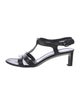 Casadei Snakeskin Animal Print T-Strap Sandals